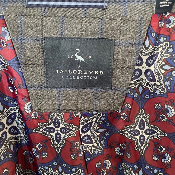 Taylor Byrd Sport Coat Charcoal And Blue Windowpane 46L New With Tags - Picture 7 of 12